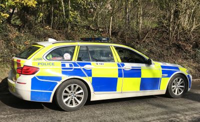 RPU parked on B road for "stinger stop" preparation